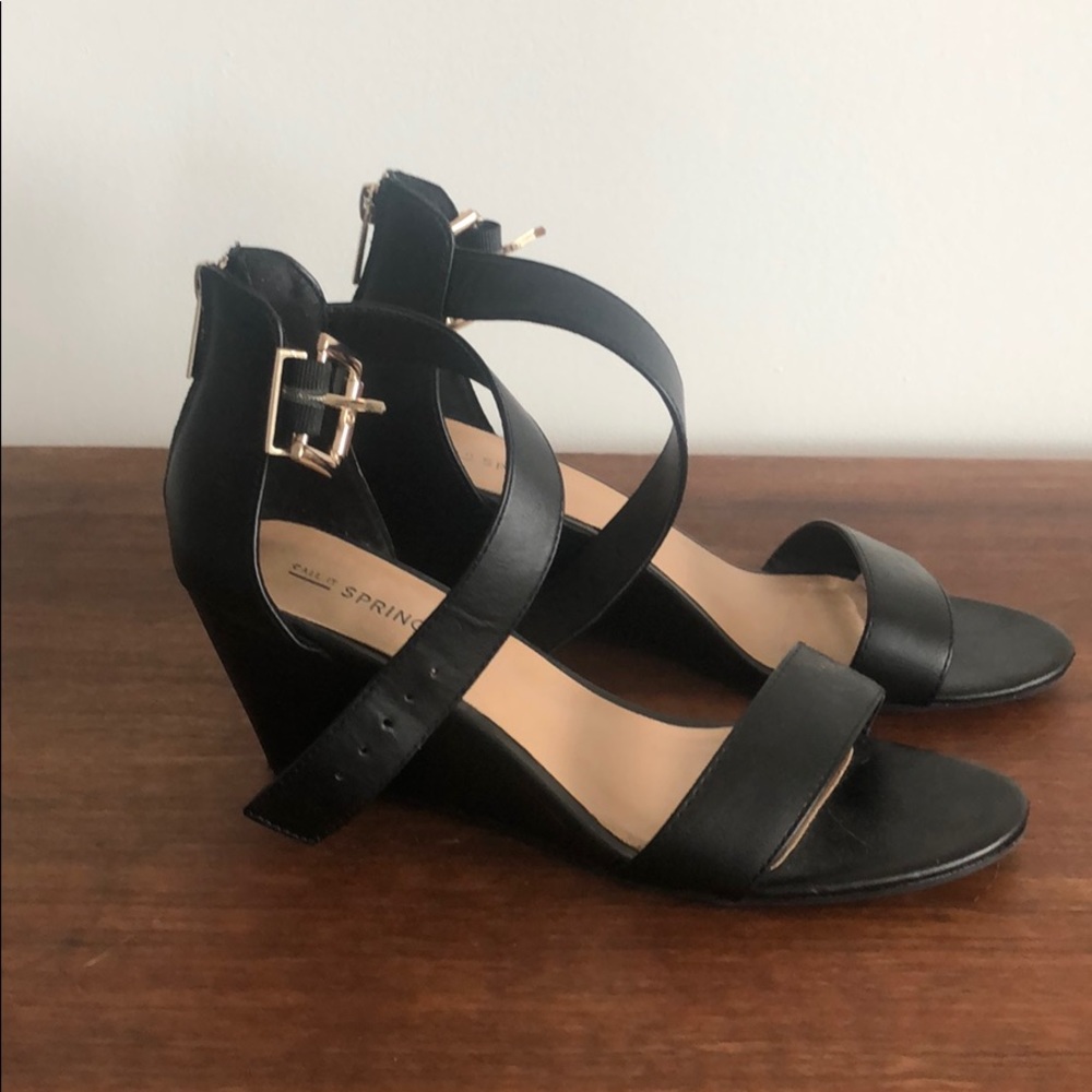 Call It Spring Black Wedges